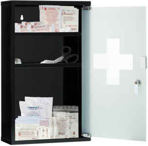 FIRST AID ONLY Erste-Hilfe-Schrank, Inhalt DIN 13157,schwarz