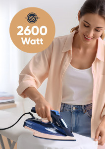 PROFI CARE Fer à repasser vapeur PC-DB 3126, bleu/rosé