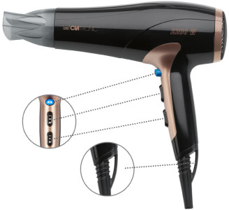 CLATRONIC Sèche-cheveux HT 3661, noir/cuivre