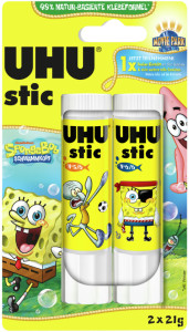 UHU Bâton de colle stic Bob l'éponge, 2 x 21 g, blister