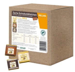 HELLMA Mini-tablette de chocolat belge, dans un carton
