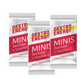 Dextro Energy Minis glucose, une boîte ronde transparente