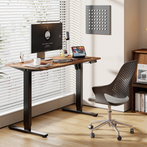 LogiLink Bureau assis-debout, (L)1.200 mm, noir/marron