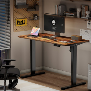 LogiLink Bureau assis-debout, (L)1.200 mm, noir/marron