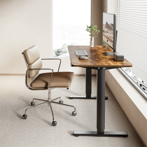 LogiLink Bureau assis-debout, (L)1.200 mm, noir/marron
