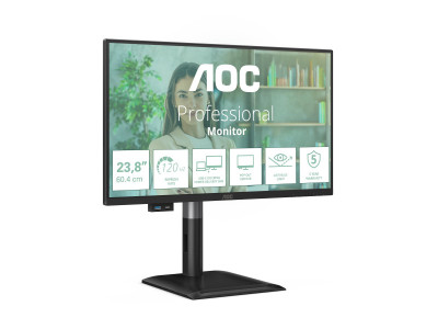 AOC : 24IN IPS FHD 300CD/HDMI/ DP/4USB/2USB-C/USB-C DOCK/HP/HAS