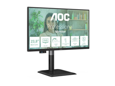 AOC : 24IN IPS FHD 300CD/HDMI/ DP/4USB/2USB-C/USB-C DOCK/HP/HAS