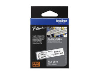 Brother : BLACK ON WHITE FLAG tape 72 PRE-CUT LABELS 21X45MM