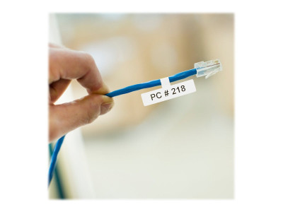 Brother : BLACK ON WHITE FLAG tape 72 PRE-CUT LABELS 21X45MM