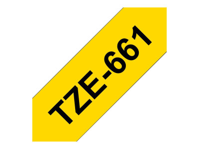 Brother : TZE-661 LAMINATED tape 36MM 8M NOIR/JAUNE