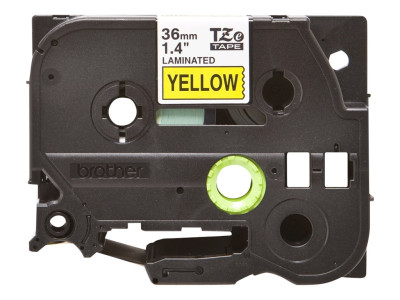 Brother : TZE-661 LAMINATED tape 36MM 8M NOIR/JAUNE
