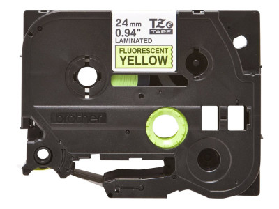 Brother : TZE-C51 LAMINATED tape 24MM 5M NOIR/JAUNE FLUO