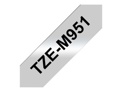 Brother : TZE-M951 LAMINATED tape 24MM 8M NOIR/ARGENT MAT