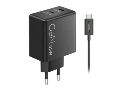 Lenovo : LENOVO DUAL USB-C CHARGER 65W GAN BLACK - EU