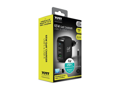 Port Design : WALL CHARGER TYPE C PD 100W GAN + CTOC cable 2 M - EU