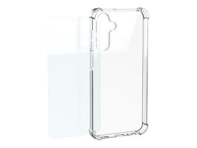 Samsung : pack COQUE TRANSPARENTE + VERRE TREMPE DESIGNED pour SAMSUN