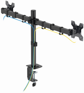 LogiLink Doppel-Monitorhalterung, Armlänge: 376 mm, schwarz