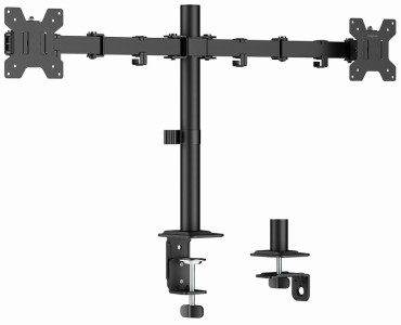LogiLink Doppel-Monitorhalterung, Armlänge: 376 mm, schwarz