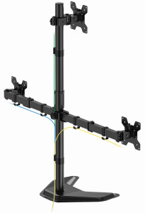 LogiLink Dreifach-Monitorhalterung, Standfuß, schwarz