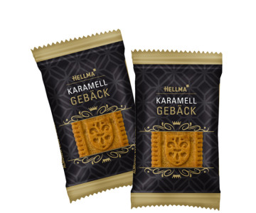 HELLMA Biscuit élégant au caramel, emballage unitaire, dans