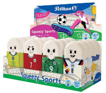 Pelikan Gomme en plastique Squeezy Sports, présentoir