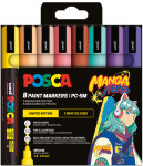 POSCA Marqueur à pigment PC-5M, étui de 8 MANGA HERO