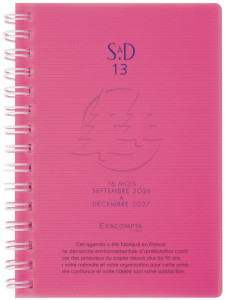 EXACOMPTA Agenda de poche SAD 13S, 2026/2027, 16 mois