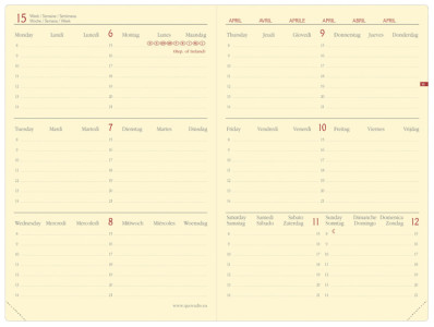 QUO VADIS Agenda Horizontal 15 SD, 2026/2027, bleu denim
