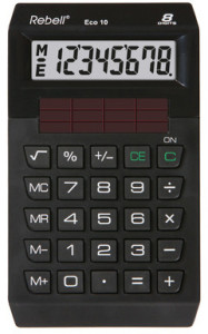 Rebell Calculatrice ECO 10, 8 chiffres, noir
