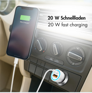 LogiLink USB-Ladeset, 2er Set: KFZ- & -Steckdosen-Adapter