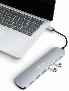 LogiLink USB 3.2 Gen1 Hub, 7-Port, Aluminiumgehäuse