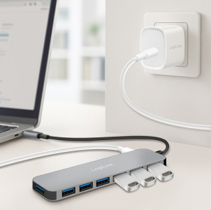 LogiLink USB 3.2 Gen1 Hub, 7-Port, Aluminiumgehäuse