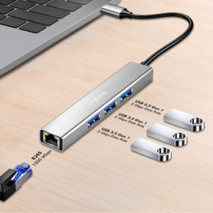 LogiLink USB 3.2 Gen1 Hub, 4 Port, Aluminiumgehäuse