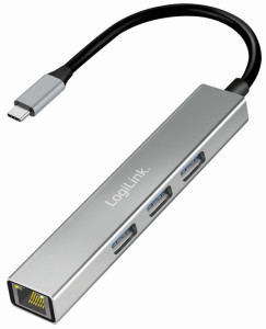 LogiLink USB 3.2 Gen1 Hub, 4 Port, Aluminiumgehäuse