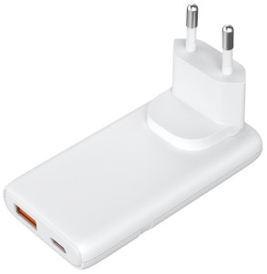 LogiLink Dual-USB GaN-Reiseladegerät, 65 Watt, extra schmal