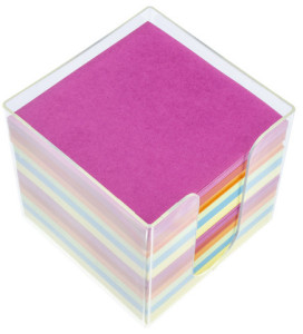 kangaro Zettelbox, transparent, bestückt, 700 Blatt weiß