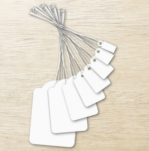 kangaro Warenanhänger, 7 x 19 mm, weiß, 500 Stück