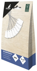 kangaro Warenanhänger, 7 x 19 mm, weiß, 500 Stück