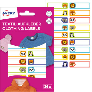 AVERY Étiquette pour textile, 13x45 mm, visage, multicolore