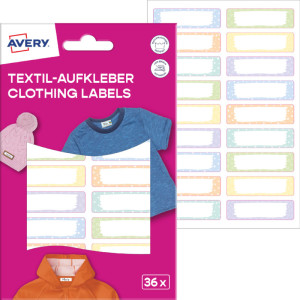 AVERY Étiquette pour textile, 13x45 mm, visage, multicolore