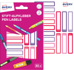 AVERY Étiquette pour stylo, papier, 10 x 50 mm, cadre rose