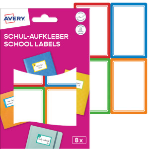 AVERY Étiquette pour livre, papier, 44 x 64 mm, cadre coloré