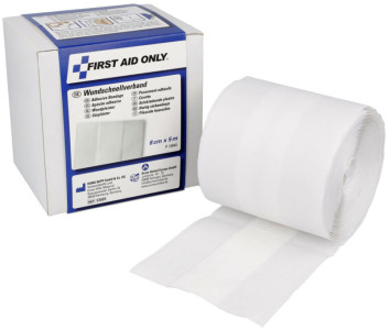 FIRST AID ONLY Wundschnellverband, 80 mm x 5 m, weiß