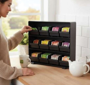 deflecto Organiseur pur sachets de thé, 12 tiroirs