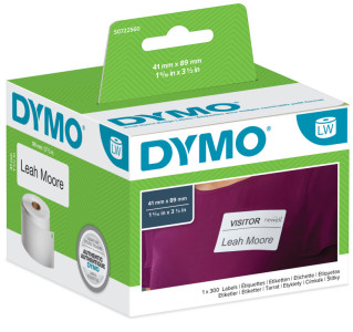 DYMO Étiquette pour badge nominatif, 89 x 41 mm, blanc