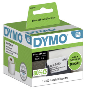 DYMO Étiquette pour badge nominatif, 89 x 41 mm, blanc