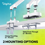 DIGITUS Doppel Design-Monitorarm, mit Klemme, weiß DIGITUS Doppel Design-Monitorarm, mit Klemme, weiß