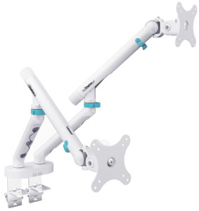 DIGITUS Doppel Design-Monitorarm, mit Klemme, weiß