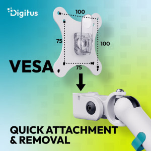 DIGITUS Doppel Design-Monitorarm, mit Klemme, weiß