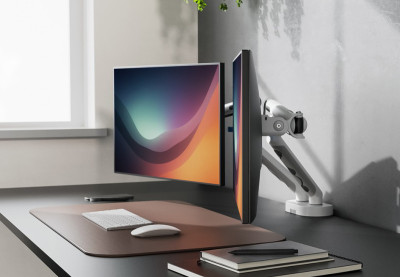 DIGITUS Doppel Design-Monitorarm, mit Klemme, schwarz